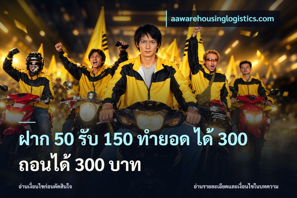 ฝาก 50 รับ 150 ทํายอด ได้ 300 ถอนได้ 300 บาท