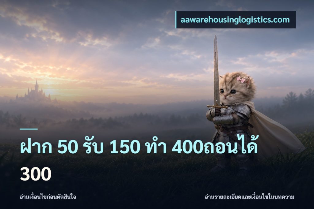 ฝาก 50 รับ 150 ทํา 400ถอนได้ 300