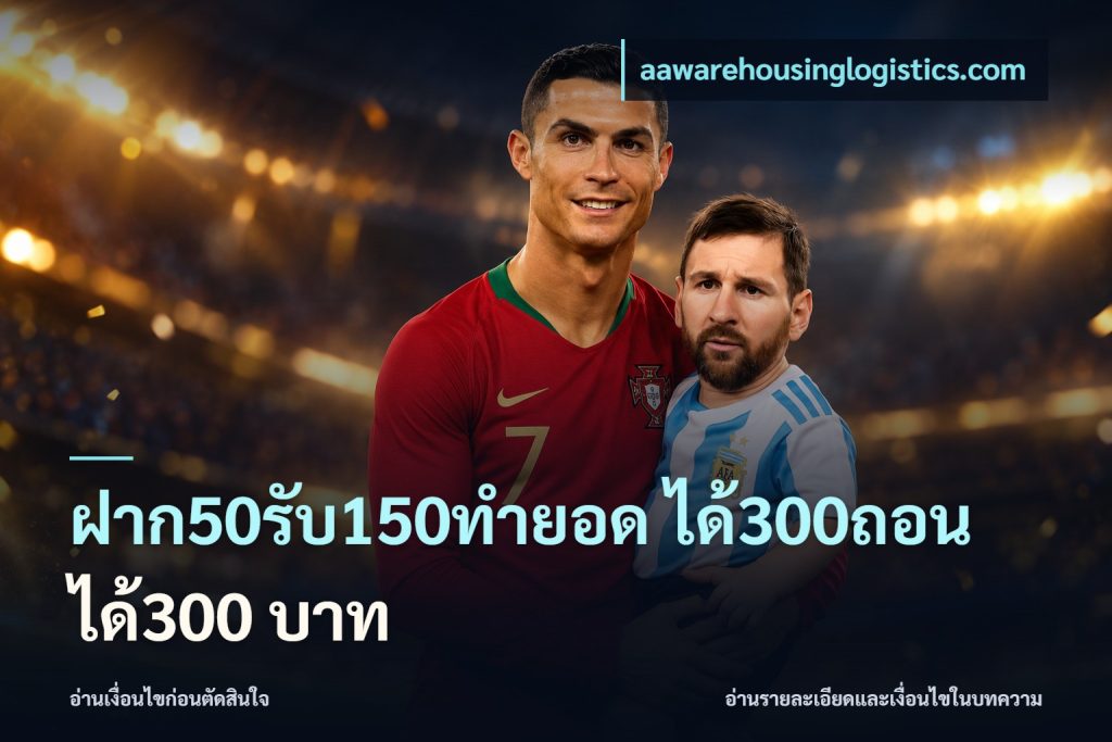 ฝาก50รับ150ทํายอด ได้300ถอนได้300 บาท