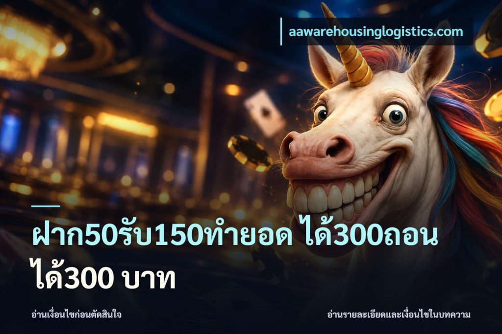 ฝาก50รับ150ทำยอด ได้300ถอนได้300 บาท