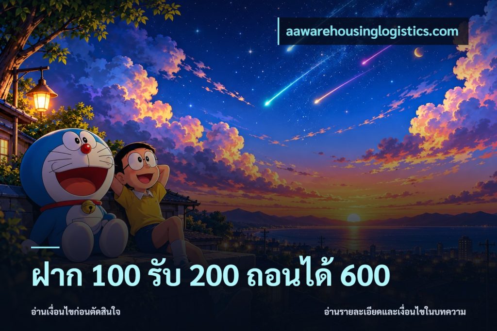 ฝาก 100 รับ 200 ถอนได้ 600