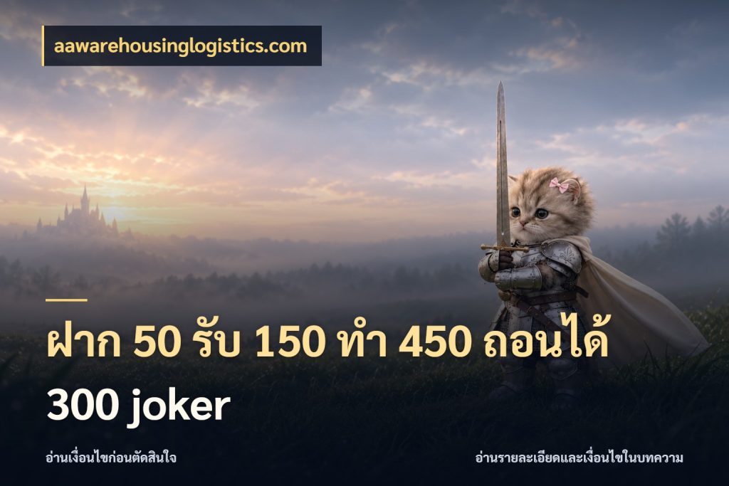 ฝาก 50 รับ 150 ทํา 450 ถอนได้ 300 joker จับประเด็นยอดรับก่อนเลือกความสนุก กับ aawarehousinglogistics.com